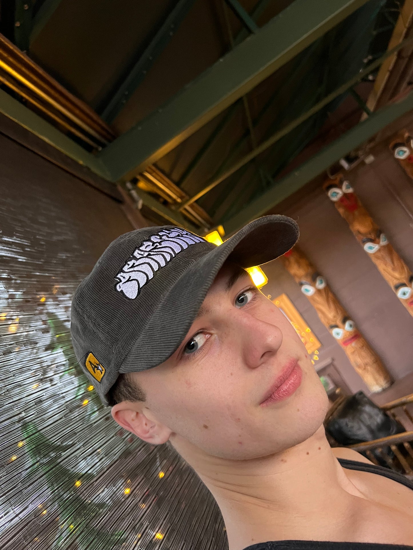 Graffiti corduroy cap